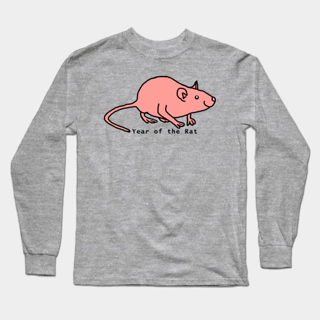 Year of the Rat - Rose Long Sleeve T-Shirt by ellenhenryart